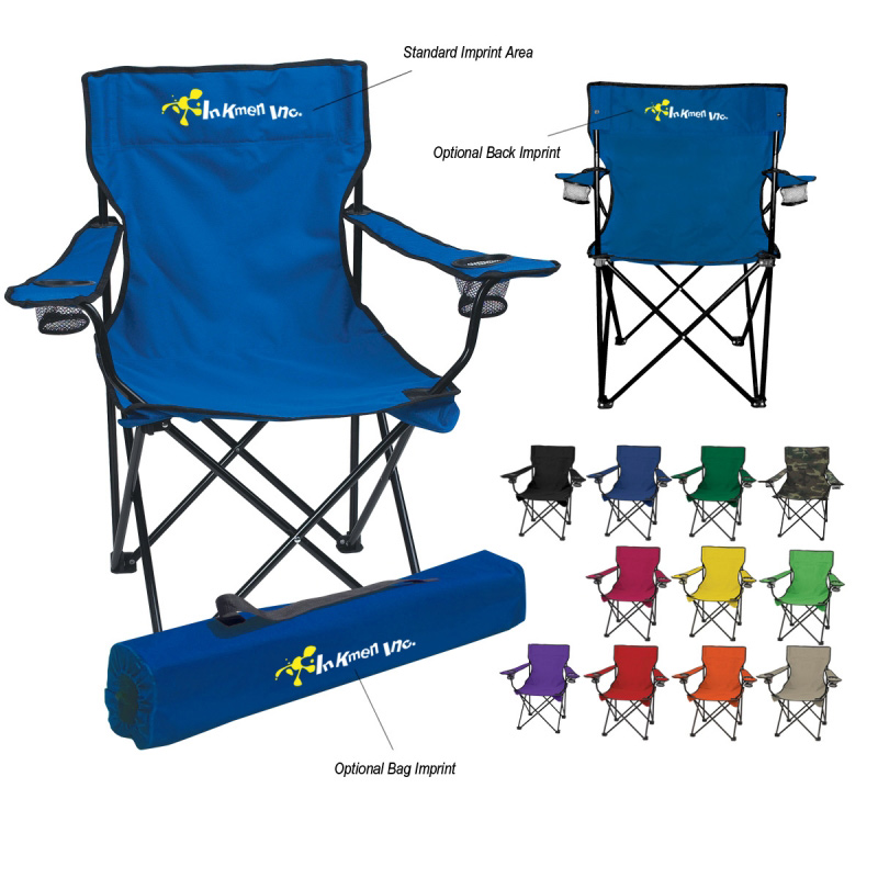 Blue Folding Chair printed with logo showing eleven different color options